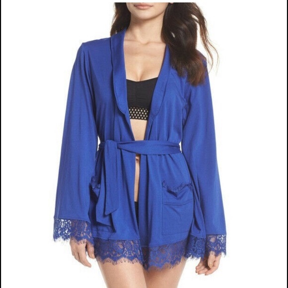 Free People Other - NWT Free People Bright Indigo Intimately Lace Robe